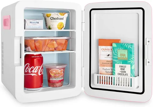 Vista 6 de Cooluli minirefrigerador de 10 L para habitación, auto, escritorio de oficina y dormitorio universitario; enfriador y calentador portátil de 12 V