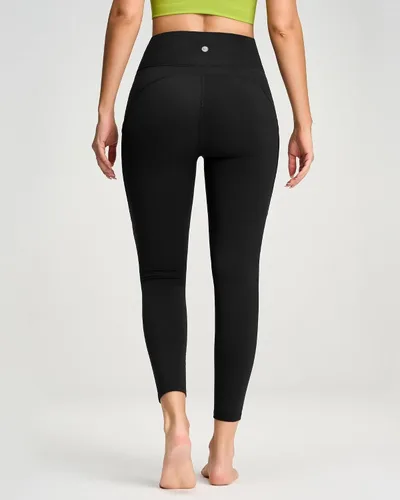 Vista 3 de QUEENIEKE Leggings cruzados para mujer, cintura alta, suaves, con control de abdomen, pantalones de yoga con bolsillos
