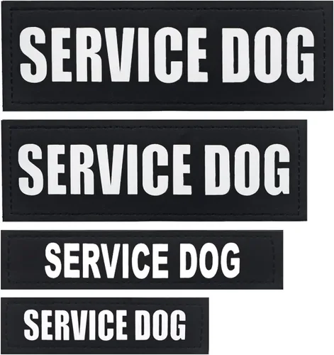 Vista 13 de Parches extraíbles para perros de servicio, paquete de 2 parches para arnés de perro con respaldo de gancho, parches negros para chaleco para perros