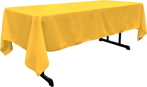 Vista 78 de LA Linen Mantel rectangular lavable de popelín de poliéster, resistente a las manchas y a las arrugas, cubierta de mesa 60x84, mantel de tela
