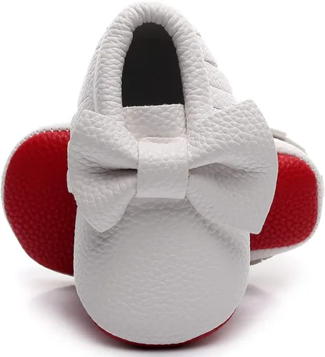 Vista 5 de Bebila Mocasines de bebé con flecos de doble lazo, zapatos de bebé de suela suave para niñas y niños pequeños