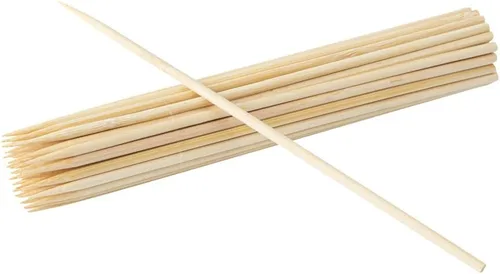 Vista 2 de Restaurantware Robata - Pinchos para asar de 8 pulgadas, 100 pinchos de alta resistencia, pinchos de bambú desechables congelables para verduras