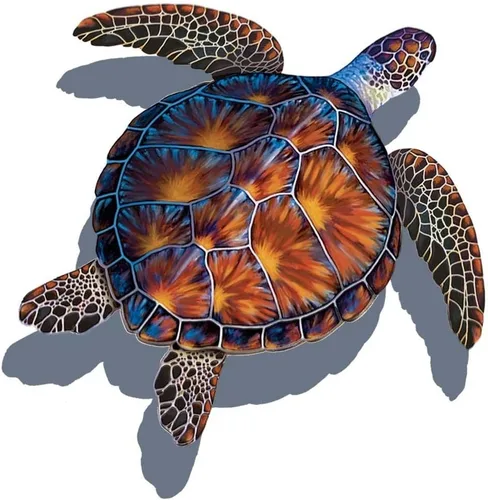 Vista 11 de Mosaico de porcelana de tortuga marina para piscina (10 x 10 pulgadas, verde)