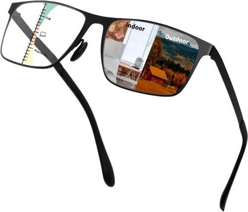 Vista 7 de Gafas de Lectura Progresivas Multifocales Anti Luz Azul Fotocromáticas/Bifocales para Hombre con Protección UV UV Protection, Computer Reading