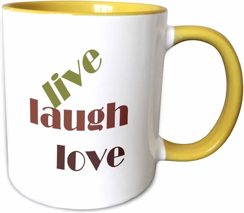 Vista 10 de 3dRose Live Laugh Love - Taza de dos tonos, 11 onzas, color negro
