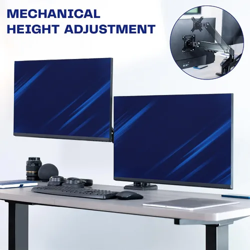 Vista 8 de VIVO - Brazo de resorte neumático articulado negro, con abrazadera para soporte de escritorio Se adapta a pantallas de monitor de 17 a 27" con Max