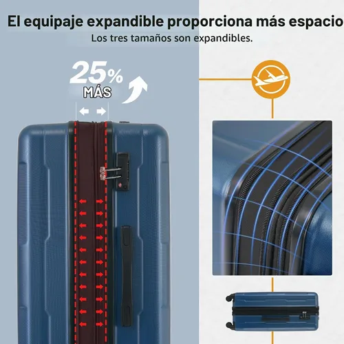 Vista 4 de Merax Equipaje Sets 2 piezas Hardshell 20&28 IN Maleta Set con bolsa de lona