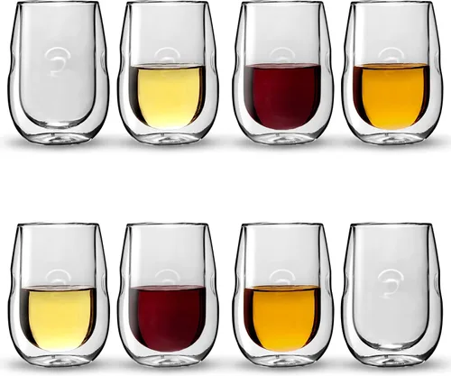 Vista 6 de Moderna Artisan Series - Copas de vino con aislamiento de doble pared, juego de 4 copas de vino y bebidas