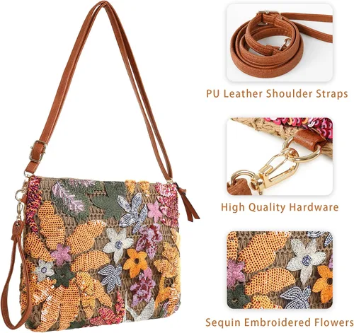 Vista 4 de Bolso cruzado de piel sintética para mujer, bolso cruzado de felpa con asa superior esponjosa, bolso de mano para niñas