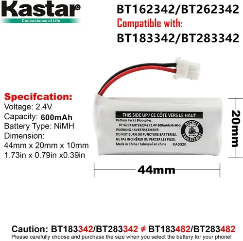 Vista 3 de Kastar Paquete de 1 batería de repuesto para AT&T EL51250 EL52100 EL5220 EL52200 EL52210 EL52251 EL52250 EL52300 EL52303 EL52350 EL52400 EL52450