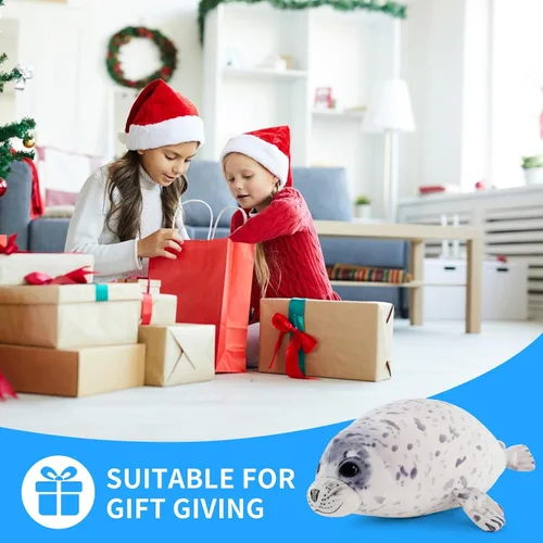 Vista 5 de Sew Butiful Juguete de peluche de foca, lindos peluches, almohada de peluche de foca de 12 pulgadas, regalo para niñas, niños, cumpleaños, Navidad