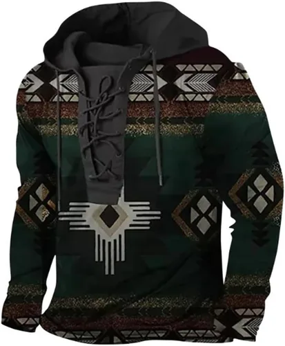 Vista 5 de Bengbobar Sudaderas con Capucha Tácticas Militares para Hombre Retro Desgastadas con Estampado de Bandera Americana Pullover con Cordones Bandera