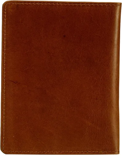 Vista 2 de Finlaer - Cartera de viaje de cuero para pasaporte, Castaño rojizo, Minimalista