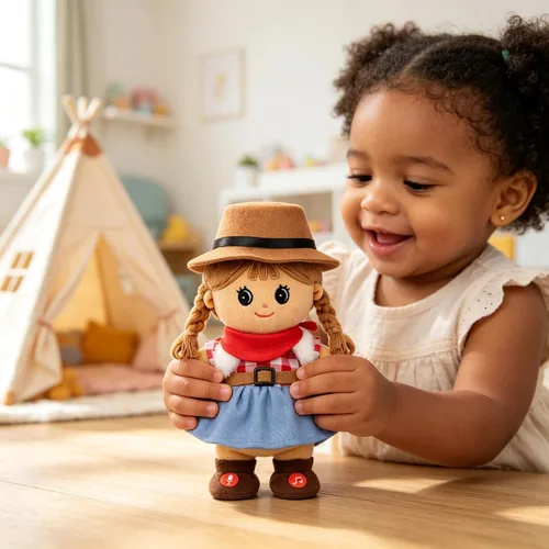 Vista 2 de Hopearl Muñeca negra que habla y canta, repite lo que dices, muñeca negra que camina, juguete animado interactivo, eléctrico, regalo de peluche