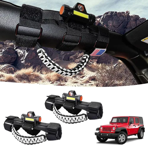 Vista 5 de GAIZON Paquete de 2 asas de agarre para Jeep Wrangler, accesorios Sahara Freedom Rubicon CJ YJ TJ JL JK LJ JLU JKU, Gladiator JT 1955-2023, Negro