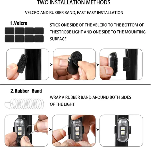 Vista 4 de Flyant Luces estroboscópicas LED inalámbricas con control remoto, 8 colores, impermeable, anticolisión, USB, luz de advertencia, luces LED
