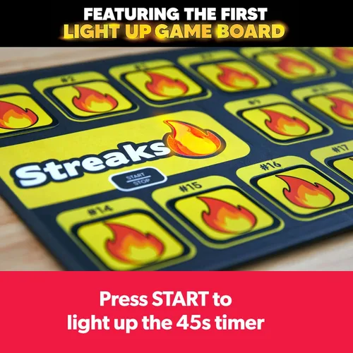 Vista 3 de Buffalo Games - Streaks - Juego de fiesta para adultos - Nuevo clásico de la noche de juego - Tablero electrónico con luz - Carrera de ritmo rápido