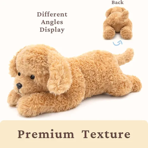 Vista 7 de IKASA Juguete de peluche grande de Labrador para perro, cachorro grande de 20 pulgadas, suave, lindo, esponjoso, peluche