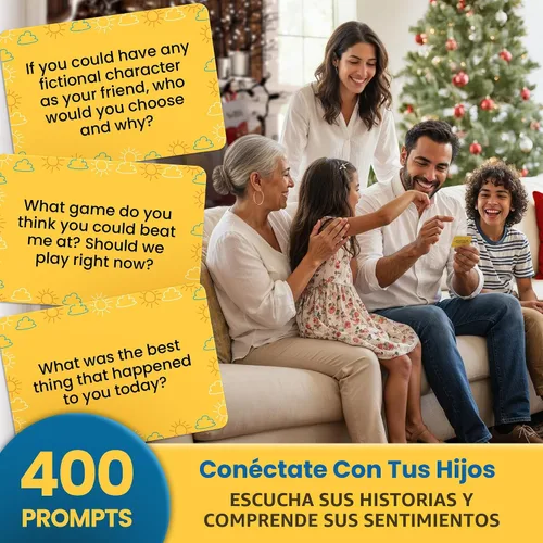 Vista 2 de 400 tarjetas de conversación para niños: involucra a los niños, ríe y acércate más durante la cena familiar, la noche de juegos y los viajes por