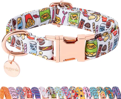 Vista 20 de Faygarsle Collar de perro floral para niñas y perras, collar suave y elegante para mascotas con diseño de flores, collar negro ideal para perros