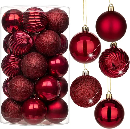 Vista 51 de Adornos de bolas de Navidad negras de 2.36 pulgadas, 25 piezas inastillables, set de adornos de Navidad, bolas de Halloween, adorno negro para árbol