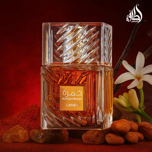 Vista 3 de Lattafa Khamrah - Vainilla, picante cálido, ámbar, canela - Perfume Eau de Parfum de larga duración para unisex, 3.40 onzas / 100 ml