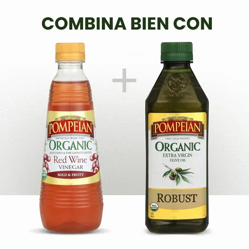Vista 6 de Pompeian Vinagre de vino tinto orgánico gourmet, sin filtrar y sin pasteurizar, 16 onzas líquidas