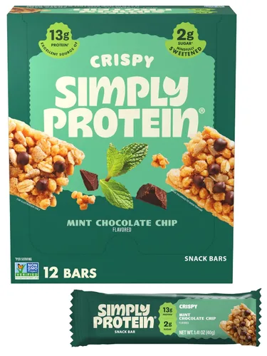 Vista 19 de Simply Protein - Barras crujientes de canela y nuez - Barras de proteínas a base de plantas - Bajo en carbohidratos, bajo en azúcar, alta fibra