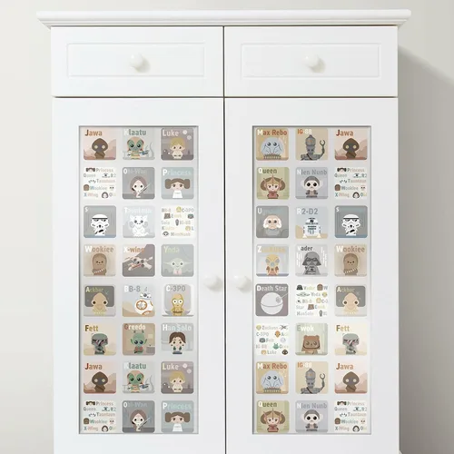Vista 2 de RoomMates RoomMates, RMK11953RL - Papel tapiz autoadhesivo con alfabeto infantil de Star Wars