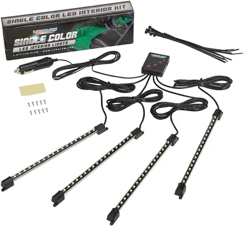 Vista 6 de LEDglow, Kit de 4 Piezas de Iluminación LED para Debajo del Tablero, Color Único Azul