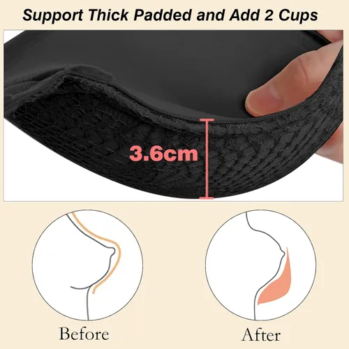 Vista 3 de Women's Push Up Lace Bra Padded Add 2 Cups Support Underwire Lift Up Deep V Bra for Women