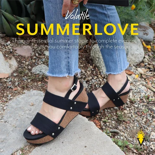 Vista 2 de VOLATILE Sandalias de cuña Summerlove para mujer