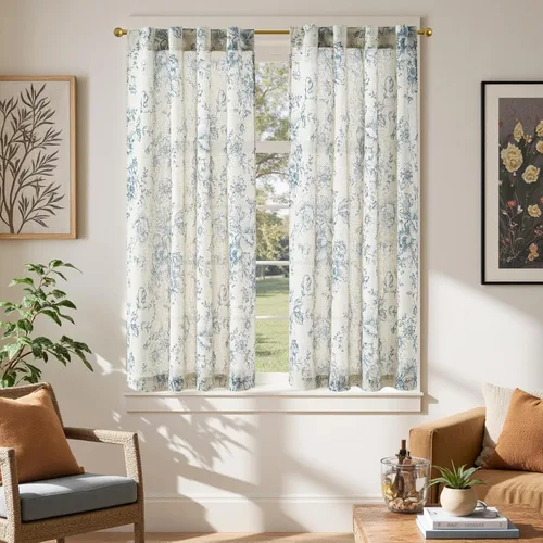Vista 65 de Jinchan - Cortinas de lino texturizado para cocina, 24 pulgadas, natural, 2 paneles Mezcla de lino beige natural
