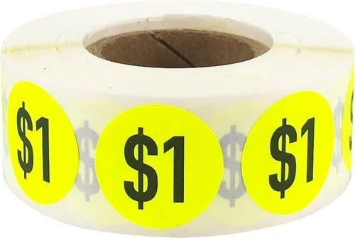 Vista 10 de $7 Precio Pegatinas Amarillo fluorescente Puntos circulares redondos de 0.75 pulgadas 500 pegatinas adhesivas totales