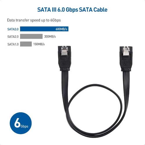 Vista 3 de Cable Matters Kit de cable de datos SATA III y cable de alimentación SATA con conector SATA3 recto y de 90 grados, adaptador divisor de alimentación