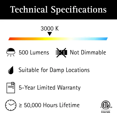 Vista 4 de Ultralux Montaje empotrado de vidrio LED utilitario de 6 pulgadas con cadena de tracción, lámpara de globo - 500 lúmenes 3000K lámpara para armario