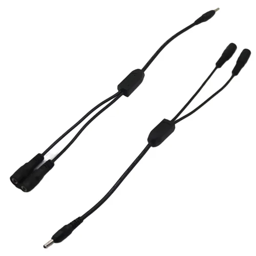 Vista 9 de Cable divisor DC Y de 2 piezas, 1 macho a 2 hembras, cable adaptador de extensión de alimentación de CC de 0.138 in x 0.053 in, para cámaras