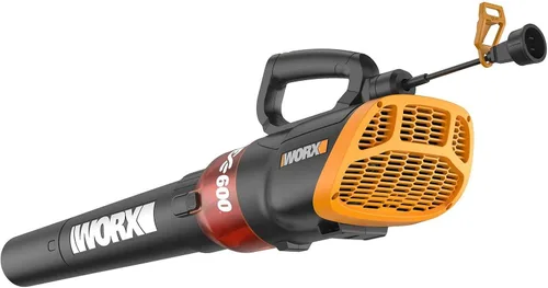 Vista 5 de WORX WG520 Turbine 600 Soplador de hojas eléctrico con cable , negro Flujo de aire de 600 CFM y 110 MPH, control de 2 velocidades para limpieza