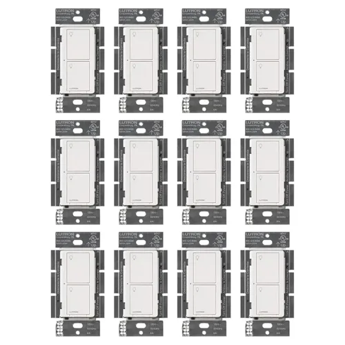 Vista 24 de Lutron Caseta - Interruptor de luz inteligente original (requiere Lutron Smart Hub), para el hogar, luces LED y ventiladores, 6 amperios, un solo