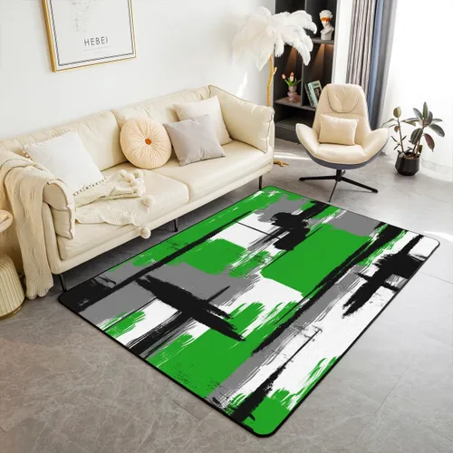 Vista 22 de Feelyou Tapete de interior de arte abstracto para niños y niñas, alfombra geométrica de 3 x 5 pulgadas, ultra suave, retro, circular, geométrica
