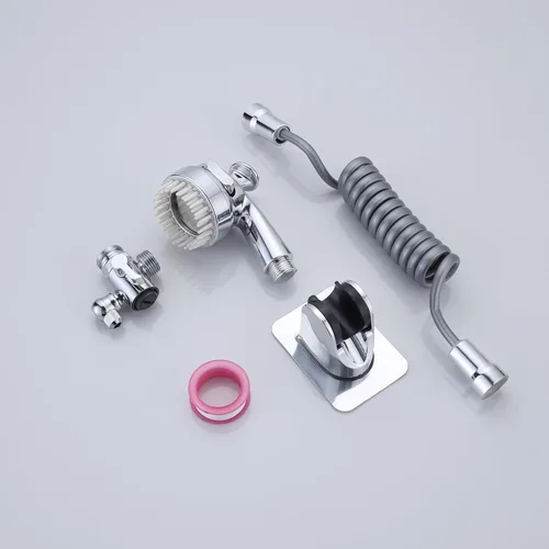 Vista 3 de Juego de accesorios de rociador de manguera para fregadero de grifo, cabezal rociador de ducha con válvula desviadora, piezas de repuesto, adaptador