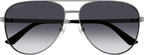Vista 5 de Gucci GG1233SA - Gafas de sol con forma de aviador + paquete con kit de gafas de lujo eSHADES, plomizo