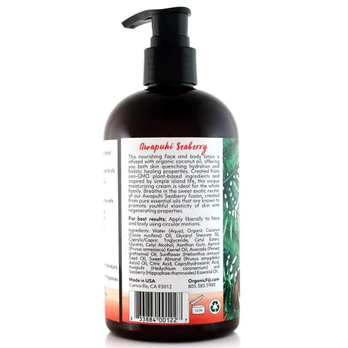 Vista 2 de Coco Fiji Loción facial y corporal infundida con aceite de coco, loción para piel seca, crema facial hidratante y loción de masaje para mujeres