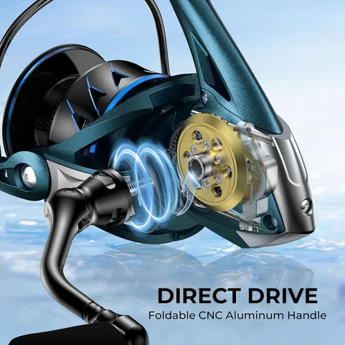 Vista 6 de KastKing MegaJaws Elite Spinning Fishing Reel - 6.2:1/5.2:1 Gear Ratio Fishing Reel, 39.5Lbs Max Drag, Ultra Lightweight & Powerful, 10+1 Stainless