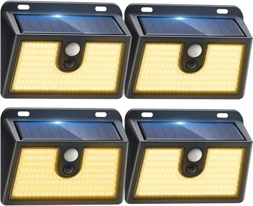 Vista 15 de 2 paquetes de luces solares con sensor de movimiento al aire libre, luces solares súper brillantes al aire libre impermeables, 3 modos
