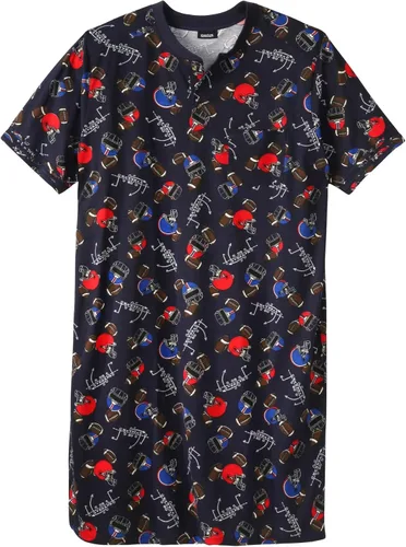 Vista 18 de KingSize Camisón Henley de manga corta para hombre grande y alto Gris Caliente Carbón