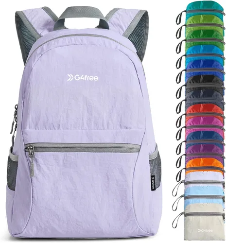 Vista 21 de G4Free Mochila plegable ligera de 20L para viajes, senderismo, mochila plegable para hombres y mujeres