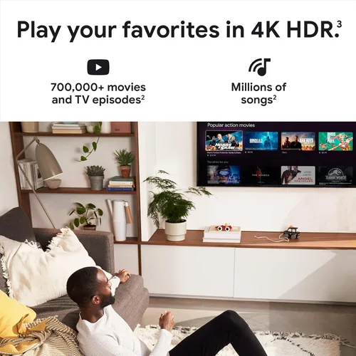 Vista 2 de Chromecast con Google TV (4K) - Transmisión de entretenimiento en tu televisor con búsqueda por voz, mira películas, programas y televisión en vivo