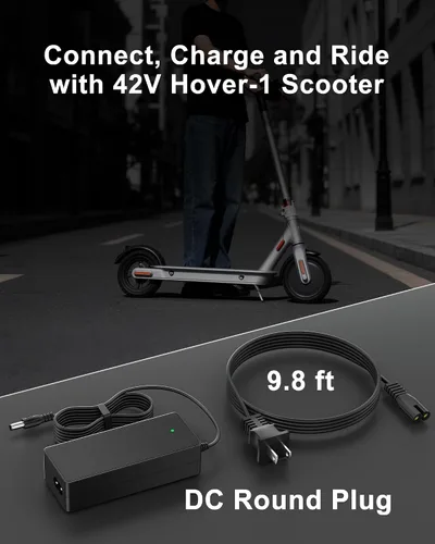 Vista 5 de VHBW Cargador eléctrico de scooter de 42 V 2 A, compatible con scooters de batería Hover-1 de 36 V (Highlander, Dynamo, Gambit, Helios y más)