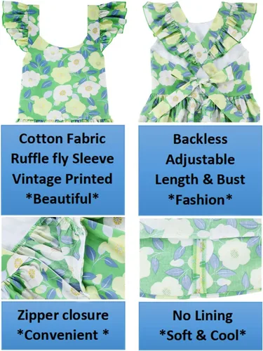 Vista 133 de Vestido de verano para niña, de algodón, con diseño floral